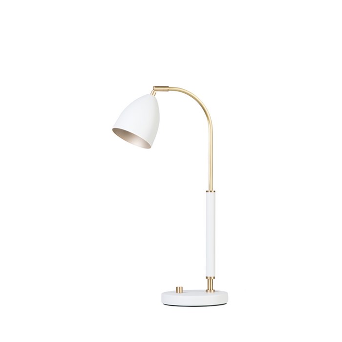 Deluxe bordslampa vit/mässing
