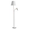 Slender golvlampa vitstruktur/mässing exl. skärm