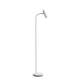 Slender golvlampa vitstruktur/mässing