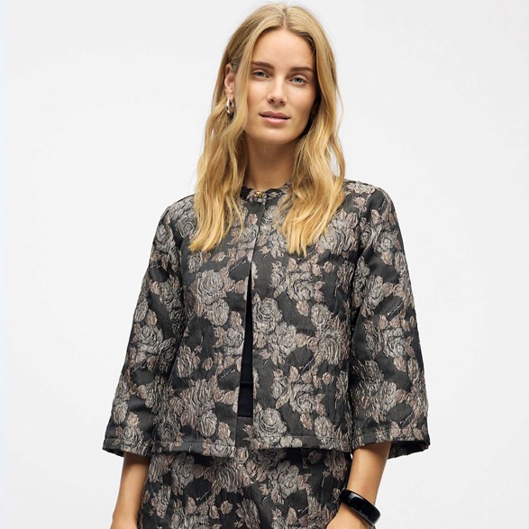 Blommig jacquardjacka