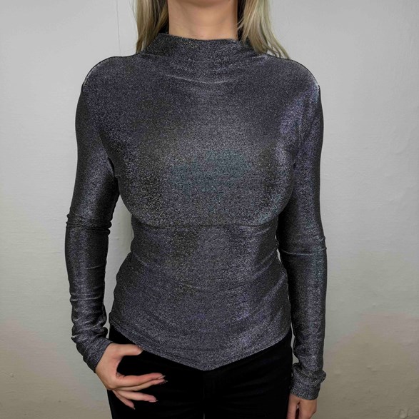 Långärmad festtröja med hög hals