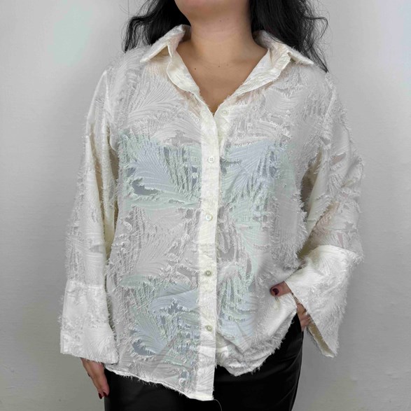 Skjorta med texturerad yta