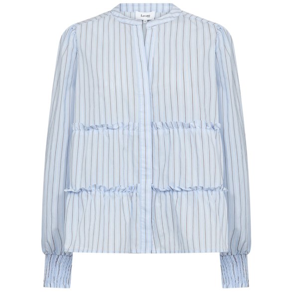 Randig mandarinkrage-skjorta