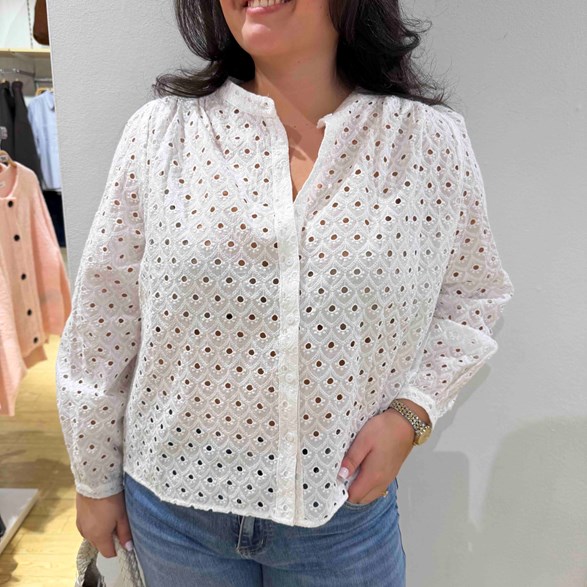 Broderie Anglaise Blus Dam