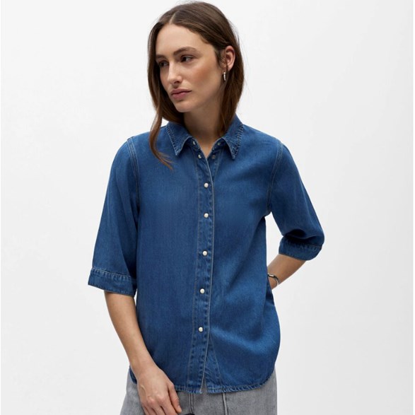 Kortärmad jeansskjorta