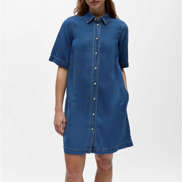 Kort tunn denim klänning