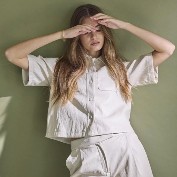 GlittCC SS shirt Bone - beige