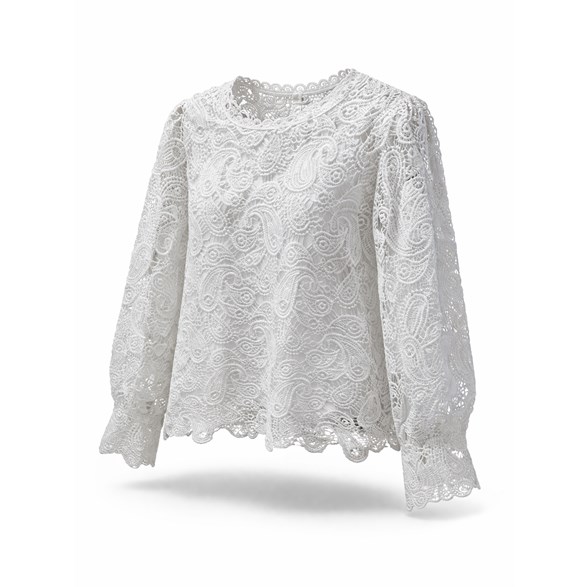 Broderad långärmad blus