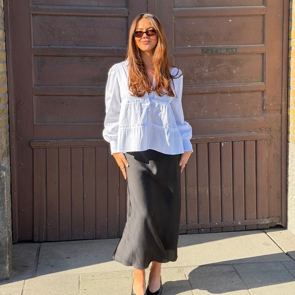 Peplum blus med volanger