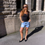 Denim shorts knytning i midjan