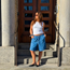 Denimimiterade Shorts