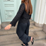 Virkad Heartneck top svart
