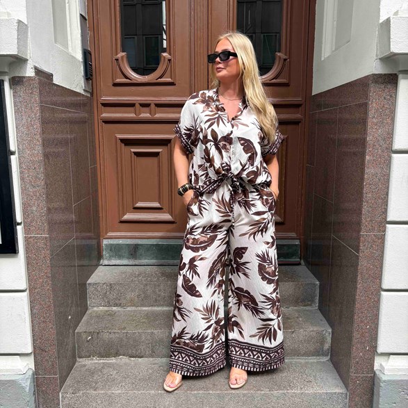 Vida Byxor i Brunbladsmönster