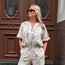 Blus med Ornamentmönster & Dragkedja