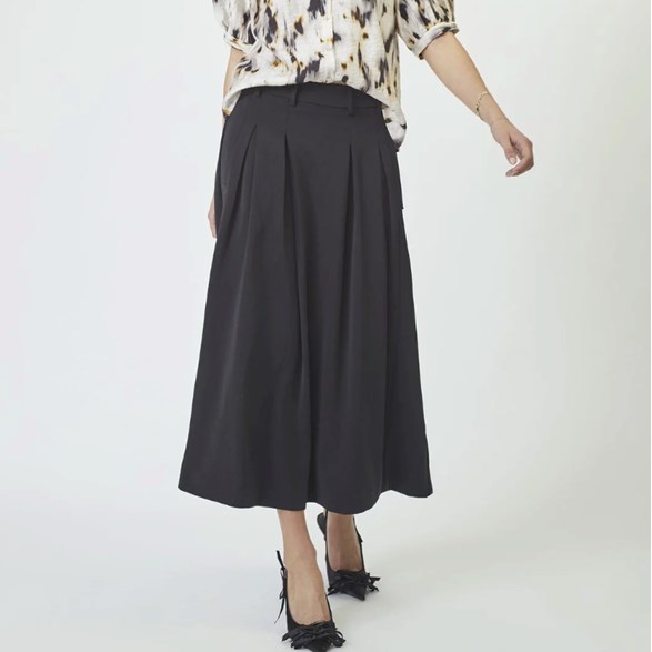 Co'Couture Svart Plisserad Kjol med Fickor
