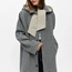 Vändbar lång trenchcoat med huva och scarf