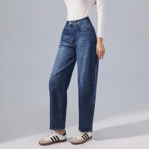 Balloon Jeans Stretch med Hög Midja