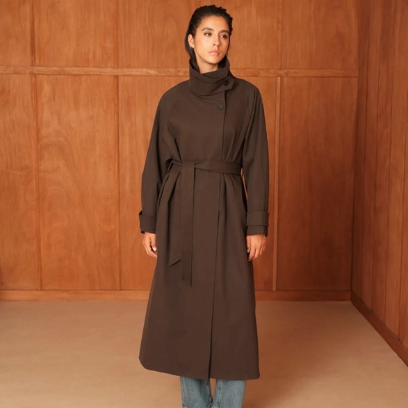 Oversize Trenchcoat med Hög Krage