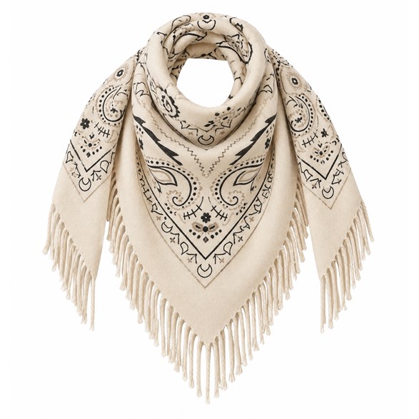 Paisley halsduk med fransar
