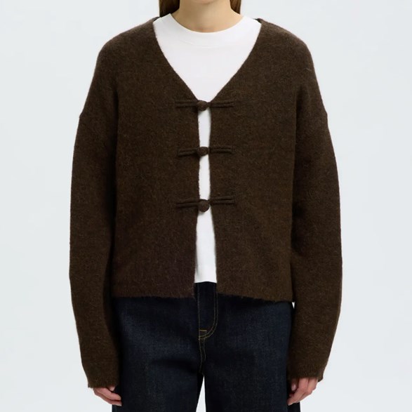 Stickad cardigan i ull och alpaka