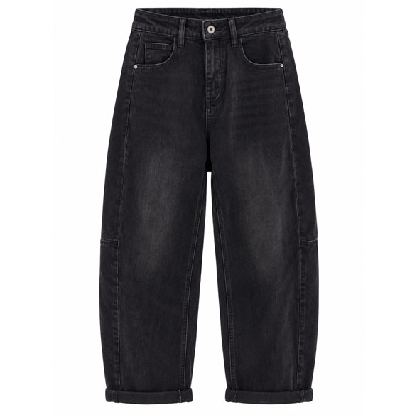 Gråsvarta barrelbyxor i denim