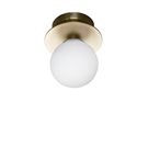 Globen Lighting Art Deco Väggplafond/Takplafond Ip44 Mässing/Vit