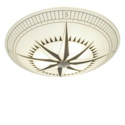Aneta Lighting Kompass Plafond 50Cm Vit-Svart-Stål