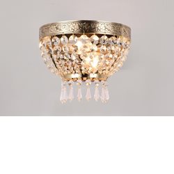 Norrsken Design Queen Vägglampett Kristall Fransk-Guld
