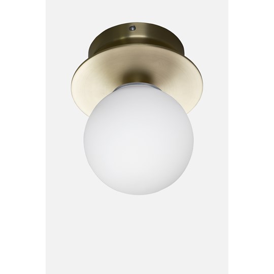 Globen Lighting Art Deco 24 Väggplafond/Takplafond Ip44 Mässing/Vit