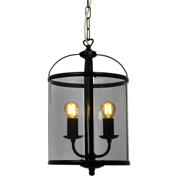 Aneta Lighting Budgie taklampa 2-l 23cm liten svart-rökfärgad