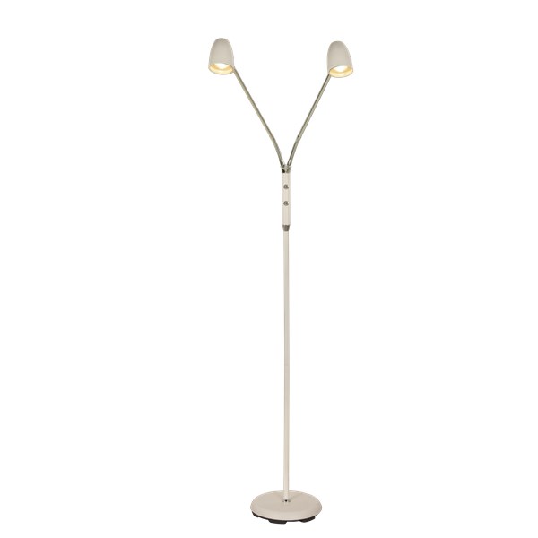Aneta Lighting Sandnes Golvlampa Dubbel Vit M Dimmer Exkl Ljuskälla