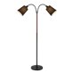Aneta Lighting Ljusdal golvlampa 2-arm, svart/valnöt inkl. svarta skärmar