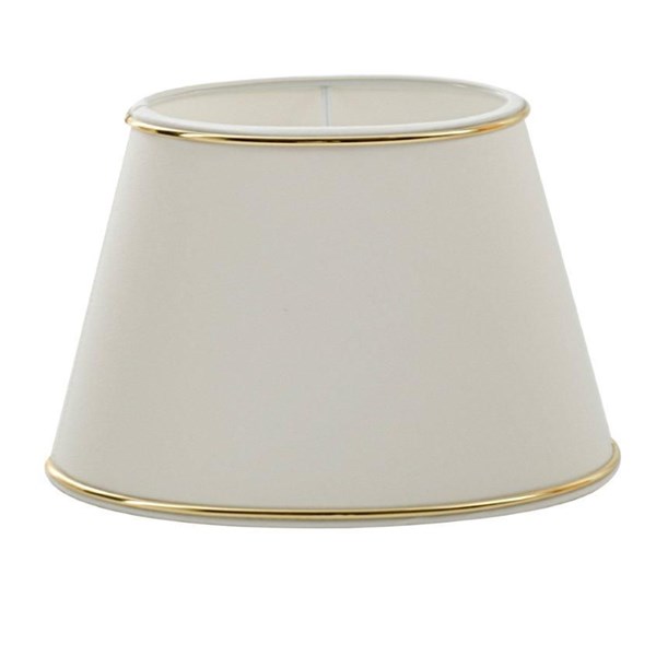 Hallbergs Belysning Lampskärm Oval 33Cm Chintz Beige M Guldkant