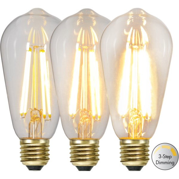 Star Trading Lyktlampa Led 3-Stegs Dimring Klar 6,5W 2100K E27