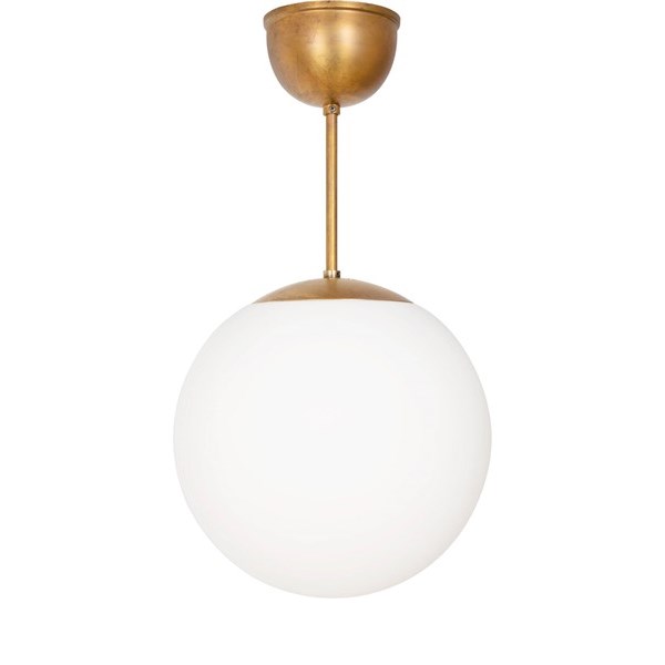 Konsthantverk Glob 3663 30cm Fast Stång/Opal matt/Råmässing