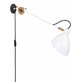 Konsthantverk Kh#1 Vägglampa 4002-4 Lång Arm Vit/Mässing
