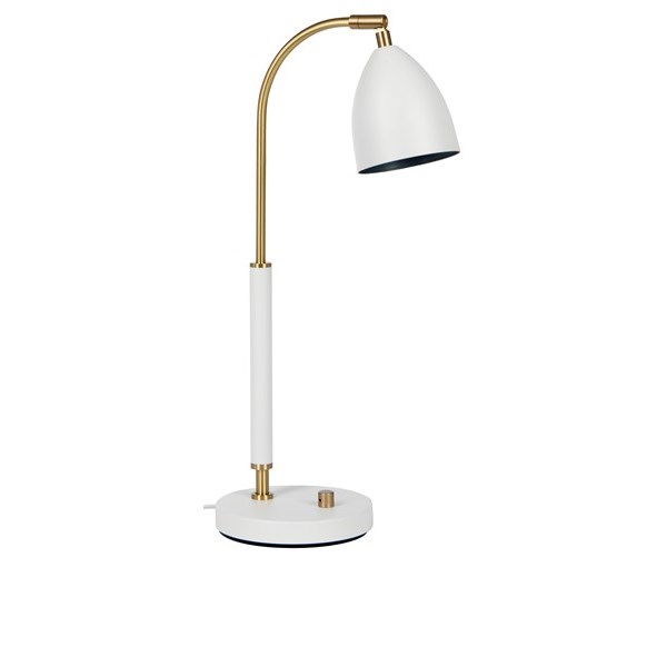 Belid B4076 Deluxe bordslampa vit mässing med dimmer