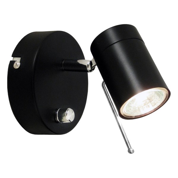 By Rydéns Correct 4300190 Vägglampa 1:A Svart med dimmer Exkl. Ljuskälla