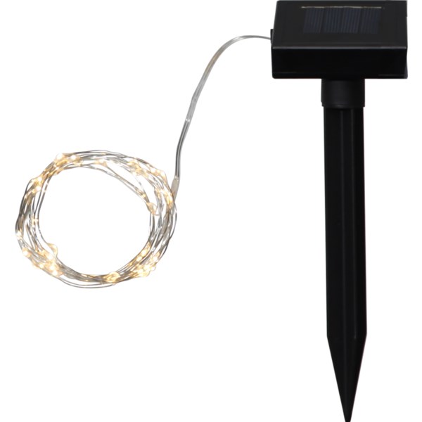 Star Trading Dew Drop Ljusslinga Solcell, Silver 2M