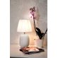 Aneta Lighting Cornelia Bordslampa Pärlemor Silver/Vit skärm inkl skärm