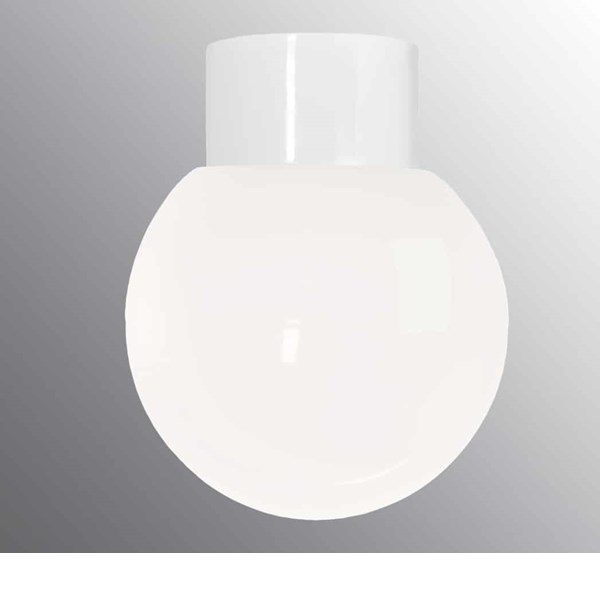 Ifö Classic Glob Rak Vit/Blank Opalglas 180Mm Ip54