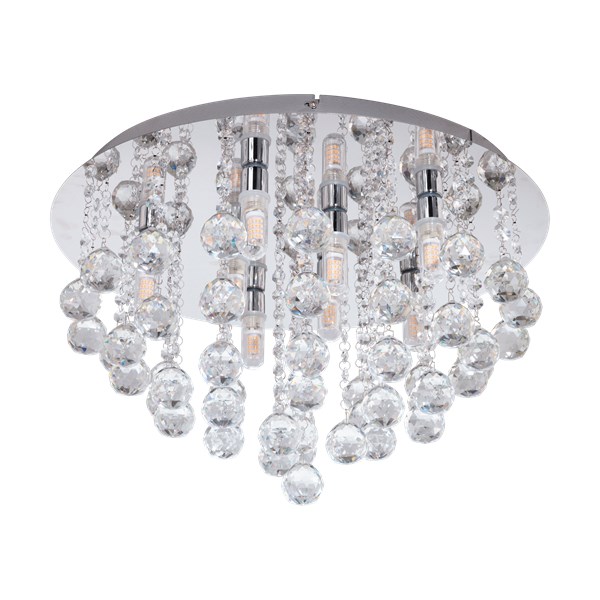 Eglo Almonte Kristallplafond 8-L Krom Ip44