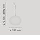 Flos Glo-Ball S1 Taklampa 33 cm, Vit