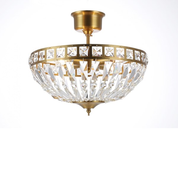 Norrsken Design Flores Kristallplafond Stor 36Cm Borstad Mässing