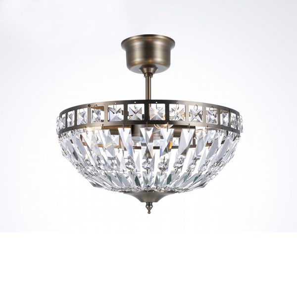 Norrsken Design Flores Kristallplafond Stor 36Cm Antikmässing