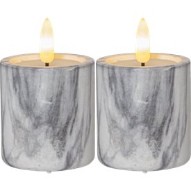 Star Trading Flamme Marble LED Blockljus 2-pack