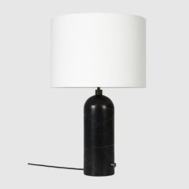 Gubi Gravity Bordslampa Large Black Marble/White Shade