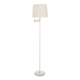 Aneta Lighting Birka golvlampa med svängarm vit-mässing