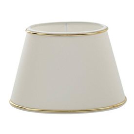Hallbergs Belysning Lampskärm Oval 25Cm Chintz Beige M Guldkant Fast Fäste