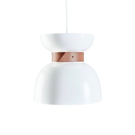 Konsthantverk Liv 3446-4 Taklampa Vit/Råmässing/Läder